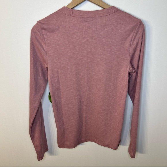 *NWT* Title Nine Pink/Purple Headlands Ribbed Long Sleeve Tee, Size Medium - Picture 7 of 12